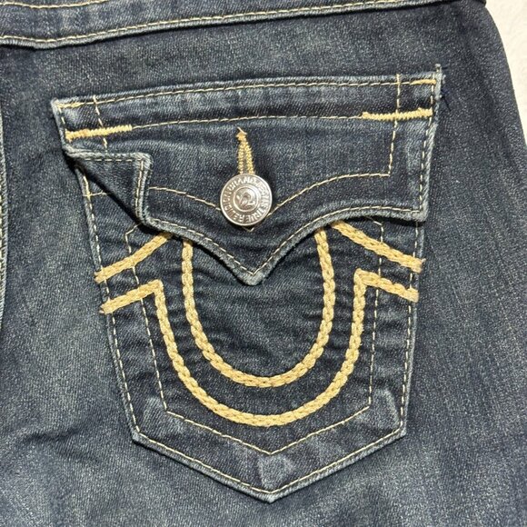 True Religion Jeans Skinny Straight Dark Wash Blue Denim Women's 25 - Picture 15 of 16